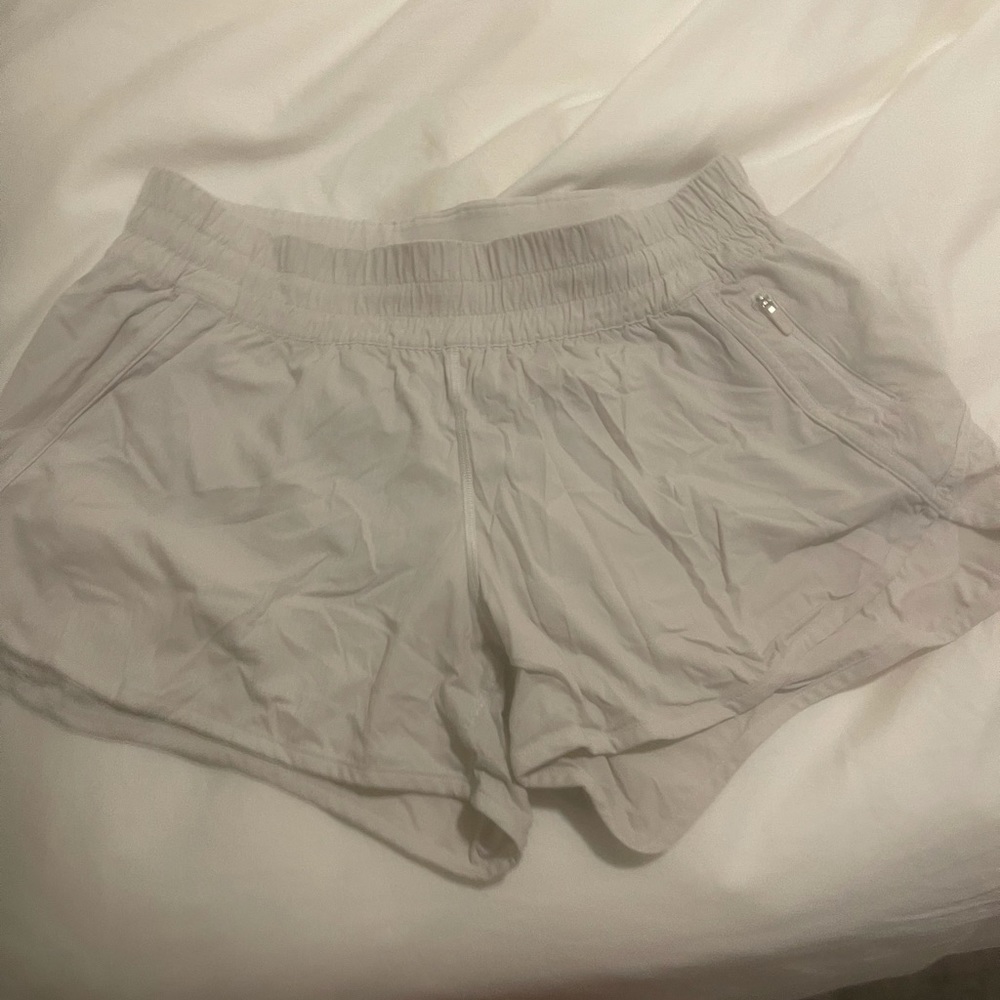 White Lulu Lemon Tracker Shorts